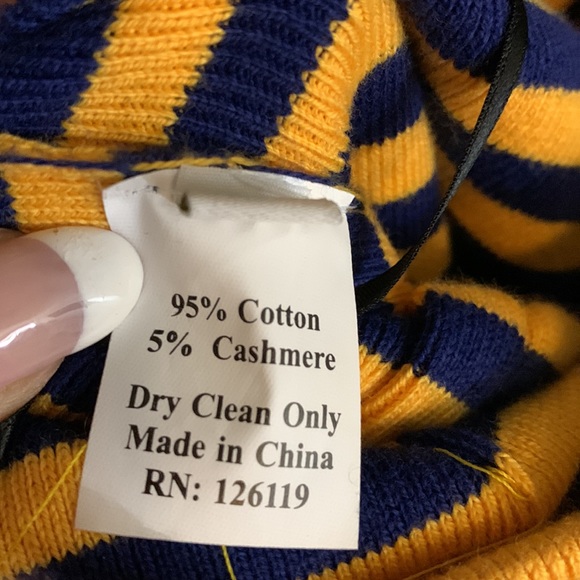 Victor Glemaud DRESS STRIPED RUFFLE SUNSHINE DEEP MARINE Size Medium - Picture 12 of 13